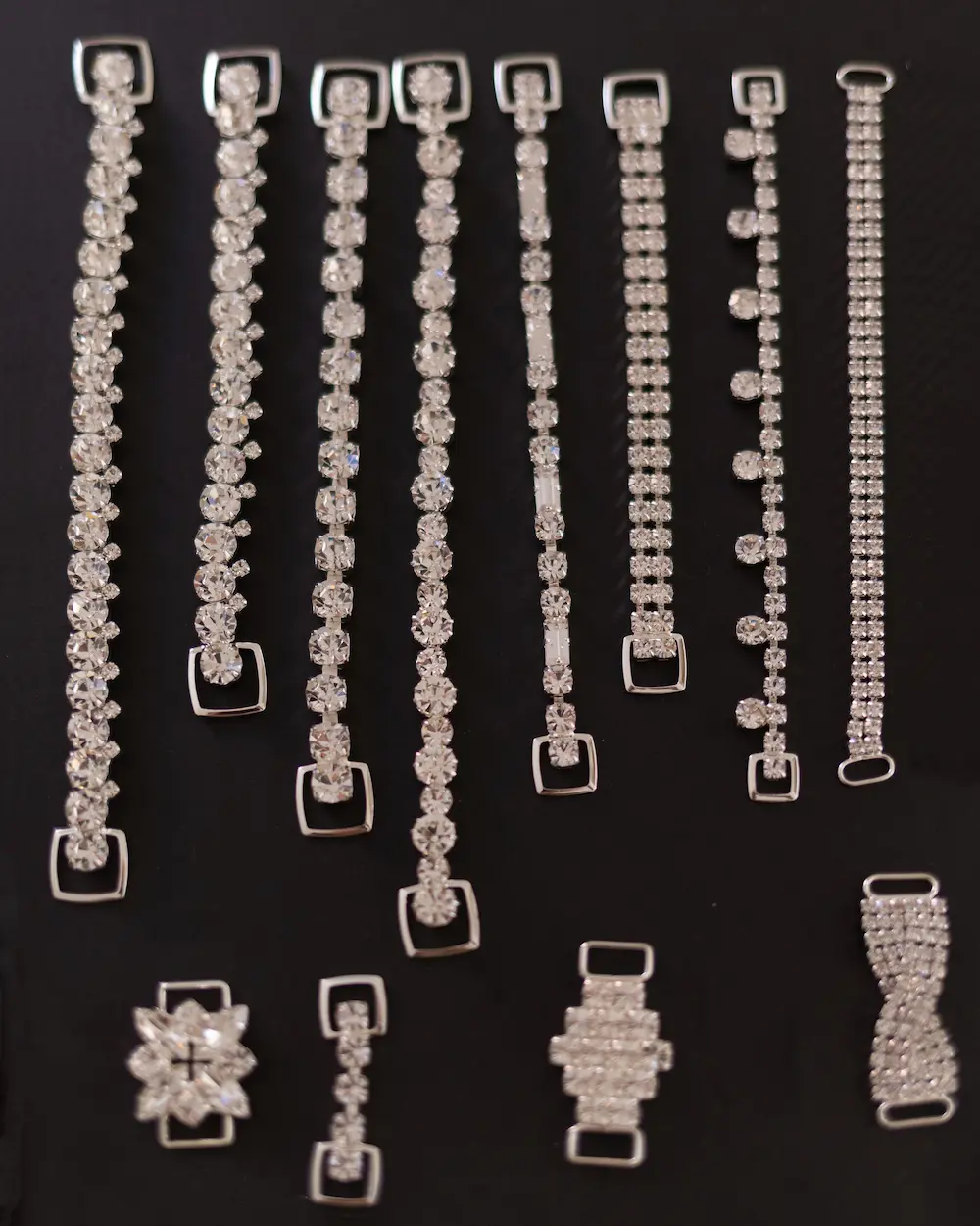 crystal silver connectors